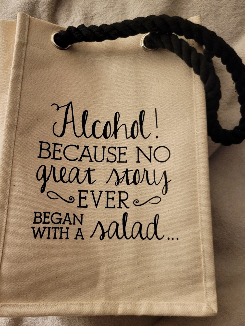 Canvas Wine Tote. Holidays, housewarming parties, gifting